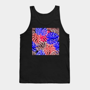 Colored Leaves Draw Background Fabric Pattern Tank Top